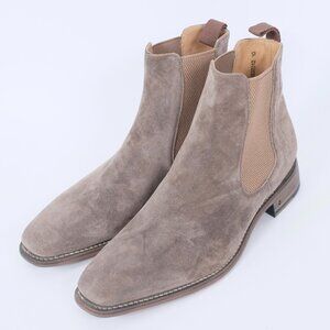 John Varvatos Collection boots 10 Amsterdam Chelsea suede beige Handmade Italy